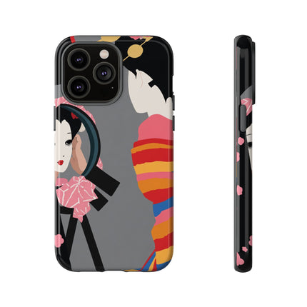 Geisha Mirror Phone Case – Elegant Reflection & Timeless Beauty