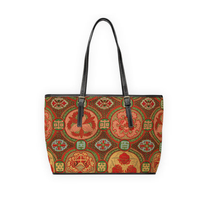 Japanese Fan Pattern by G.A. Audsley PU Leather Shoulder Bag