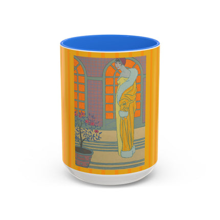 Sur Les Marches Du Jardin by Georges LePape Colorful Mugs (11oz, 15oz)