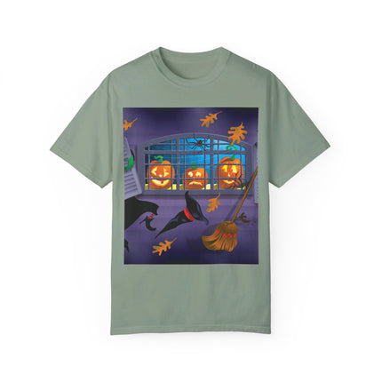 Whimsical Halloween Mischief Unisex Garment-Dyed T-shirt