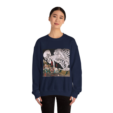 Mitsukuni Defying the Skeleton Spectre by Utagawa Kuniyoshi Heavy Blend™ Crewneck Sweatshirt