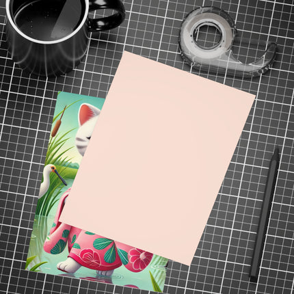 Geisha Kitten Strolls Among the Spoonbills Postcard Bundles (envelopes included) - Bundles of 10, 30, 50 Pieces