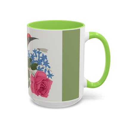 Woodpecker & Rose Colorful Mugs – Vibrant Spring & Bold Beauty
