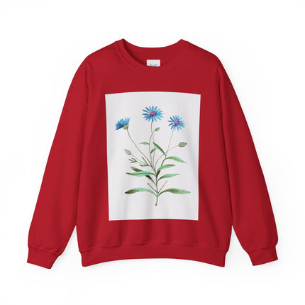Blue Strawflower by Anselmus Boëtius de Boodt Heavy Blend™ Crewneck Sweatshirt