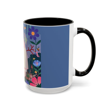 The Lady Of The Enchanted Aquarium Colorful Mugs – Art Deco Aquatic Elegance