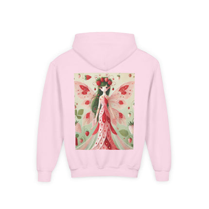 Strawberry Fairy Delight Youth Hooded Sweatshirt – Sweet Magic & Summer Charm