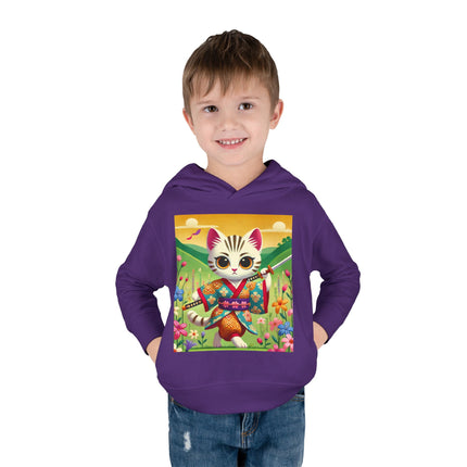 Samurai Kitten Toddler Pullover Fleece Hoodie