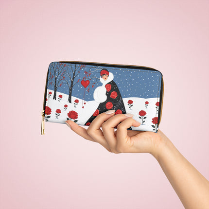 🌹❄️ The Winter Rose Reverie Wallet – Art Deco Winter Romance