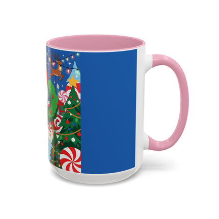🦌🍬 The Lady Of The Peppermint Christmas Garden Colorful Mug – Colorful Art Deco Holiday Fantasy