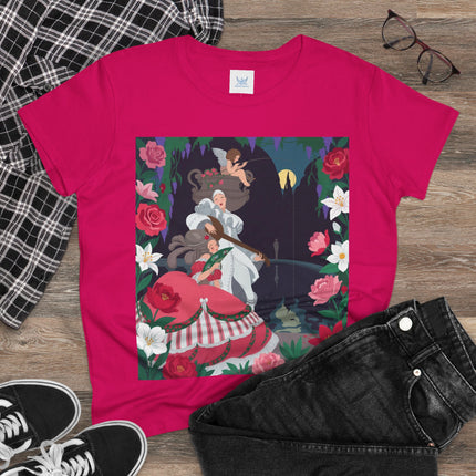 🌹🎶 The Midnight Garden Serenade Cotton Tee – Art Deco Romantic Fantasy