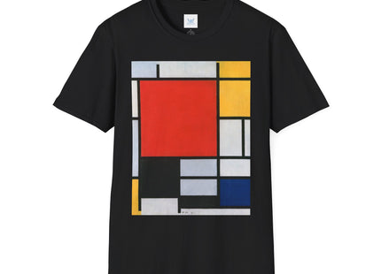 Composition with Red, Yellow, Blue, and Black Softstyle T-Shirt