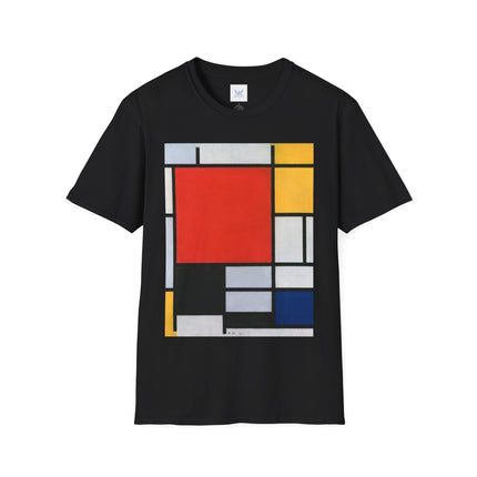 Composition with Red, Yellow, Blue, and Black Softstyle T-Shirt