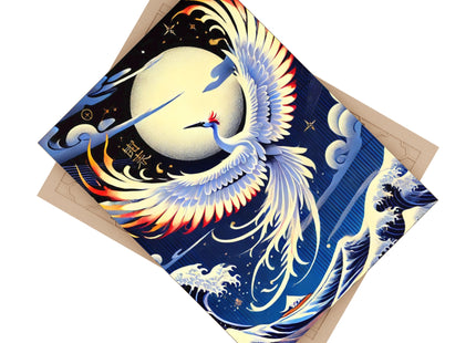 Majestic White Crane Ceramic Tile