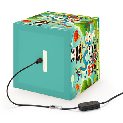 🚲🐼 The Rolling Along Together Light Cube Lamp – Friendship, Fun & Playful Adventure