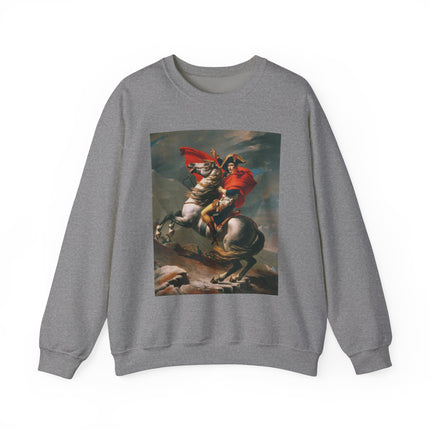 Napoleon Crossing the Alps by Jacques-Louis David Heavy Blend™ Crewneck Sweatshirt