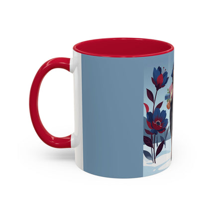 🎁🌺 The Christmas Gift Garden Stroll Colorful Mug – Art Deco Holiday Fantasy