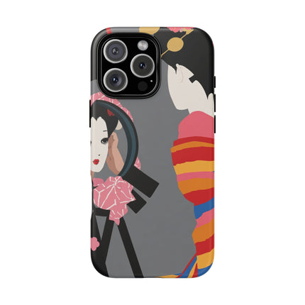 Geisha Mirror Phone Case – Elegant Reflection & Timeless Beauty