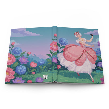 🌹🎭 The Lady Of The Rose Masquerade Garden Hardcover Journal – Art Deco Floral Elegance