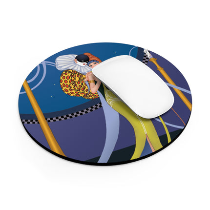 Smoke and Secrets: A Glamorous Encounter in Prohibition Mouse Pad, Round and Rectangle