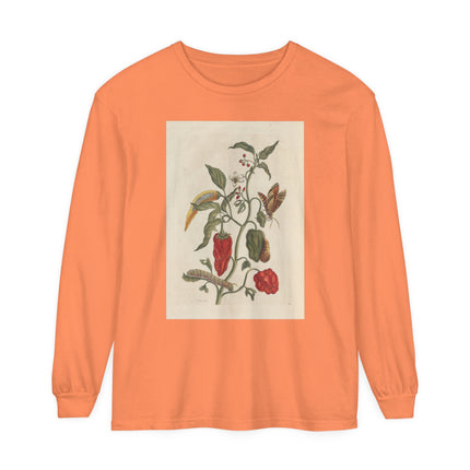 Botanical Pl.15 by Maria Sibylla Merian Garment-dyed Long Sleeve T-Shirt