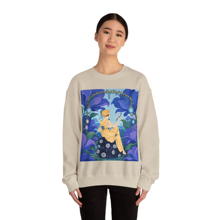🪞🌺 The Enchanted Garden Mirror Crewneck Sweatshirt – Art Deco Fashion Whimsy