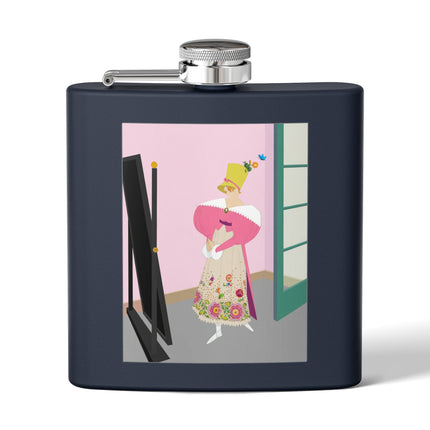 The Yellow Hat Stainless Steel Flask – 1920s Vogue Whimsy & Playful Elegance