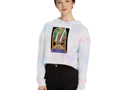 October & Opal, Tourmaline (from the Gem Series) by Sofia Chiostri Women’s Cropped Hooded Sweatshirt