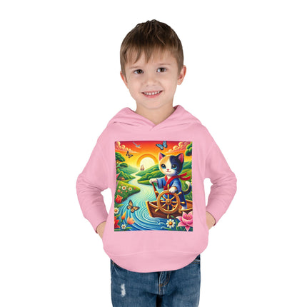Sailor Kitten’s River Adventure Toddler Pullover Fleece Hoodie