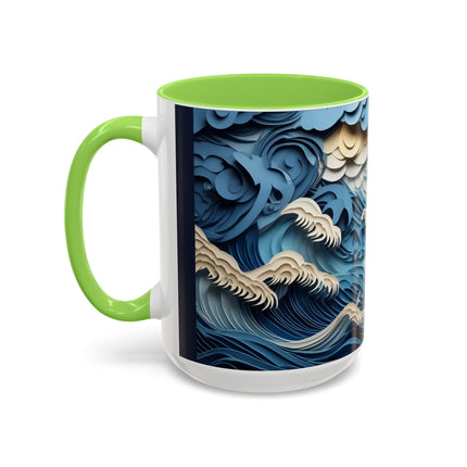 Dramatic Ocean with Crashing Waves Colorful Mugs (11oz, 15oz)