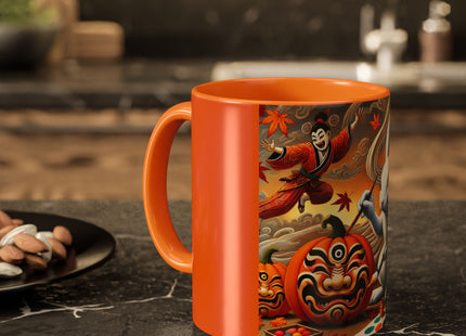 Halloween Rabbit’s Kabuki Jack-o’-Lanterns Colorful Mugs (11oz, 15oz)
