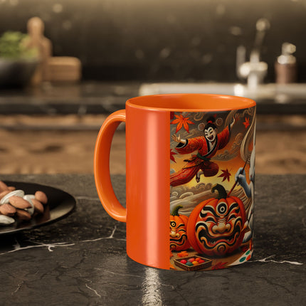 Halloween Rabbit’s Kabuki Jack-o’-Lanterns Colorful Mugs (11oz, 15oz)