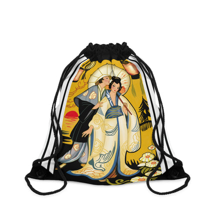 Golden Embrace Drawstring Bag