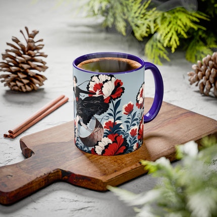 ❤️🌺 The Scarlet Blossom Dancer Colorful Mug – Art Deco Fashion Whimsy