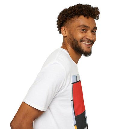 Composition with Red, Yellow, Blue, and Black Softstyle T-Shirt