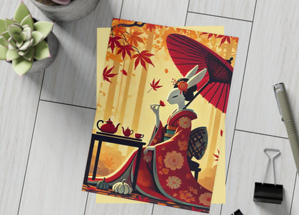 Theatrical Harvest Rabbit Postcards (envelopes included) - Bundles of 10, 30, 50 Pieces