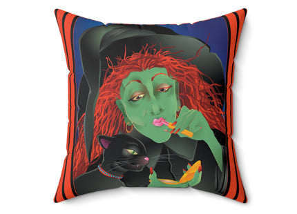 Mirror, Mirror A Witch's Touch Spun Polyester Square Pillow