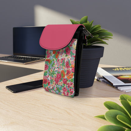 Colorful Flower Pattern by Owen Jones Small Cell Phone Wallet