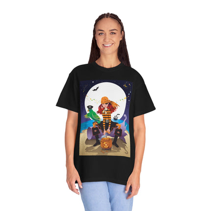 Moonlit Pirate Halloween Unisex Garment-Dyed T-shirt