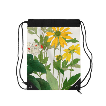 Clerodendrum & Rudbeckia by Tanigami Kônan Drawstring Bag