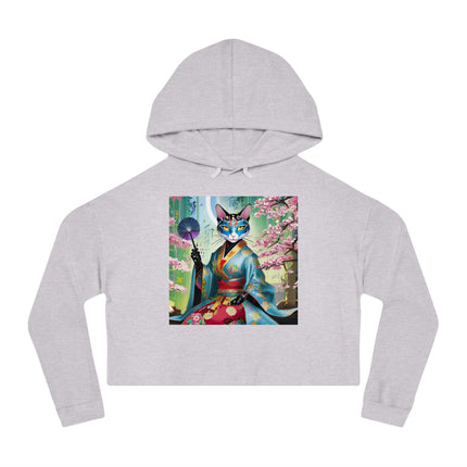 Cyberpunk Geisha Cropped Hooded Sweatshirt