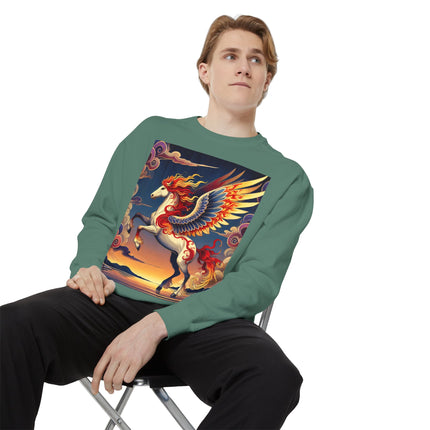 Flame-Winged Horse at Sunset Sweatshirt