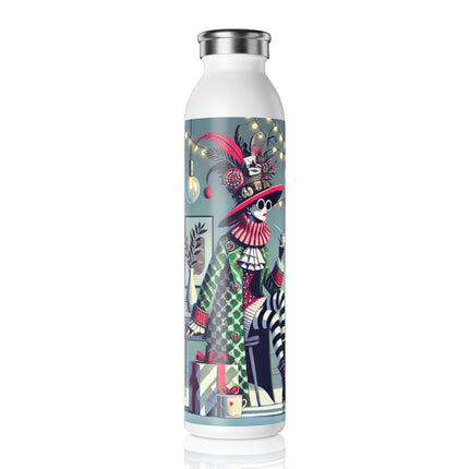 Whimsical Christmas Tea Party Slim Water Bottle