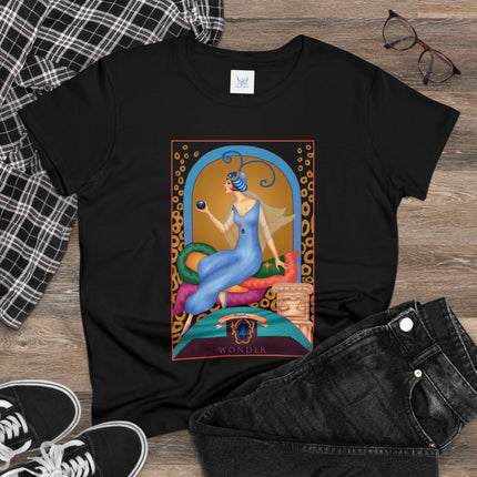 September & Sapphire (from the Gem Series) by Sofia Chiostri Women's Midweight Cotton Tee