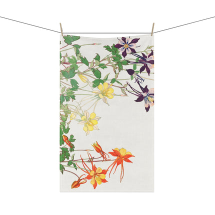 Aquilegia Flower by Tanigami Kônan Kitchen Towel