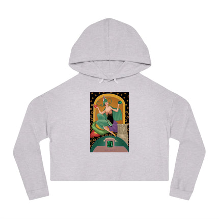 May & Emerald (from the Gem Series) by Sofia Chiostri Women’s Cropped Hooded Sweatshirt