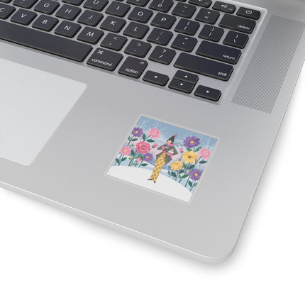 🐇🌸 The Lady With The White Rabbit Kiss-Cut Stickers – Art Deco Floral Whimsy