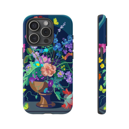 Midnight Floral Reverie Phone Case – Vibrant Bloom & Enchanted Beauty