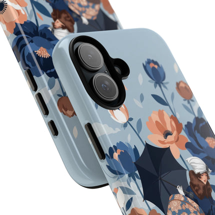 ☂️🌺 The Lady Of The Traveling Garden Phone Case – Art Deco Floral Adventure