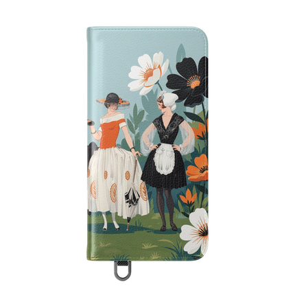🌼🖤 The Ladies Of The Garden Promenade Flip Case – Art Deco Floral Fashion