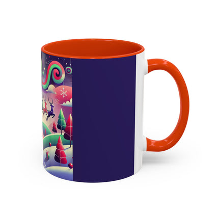 Festive Reindeer Flight Colorful Mugs (11oz, 15oz)